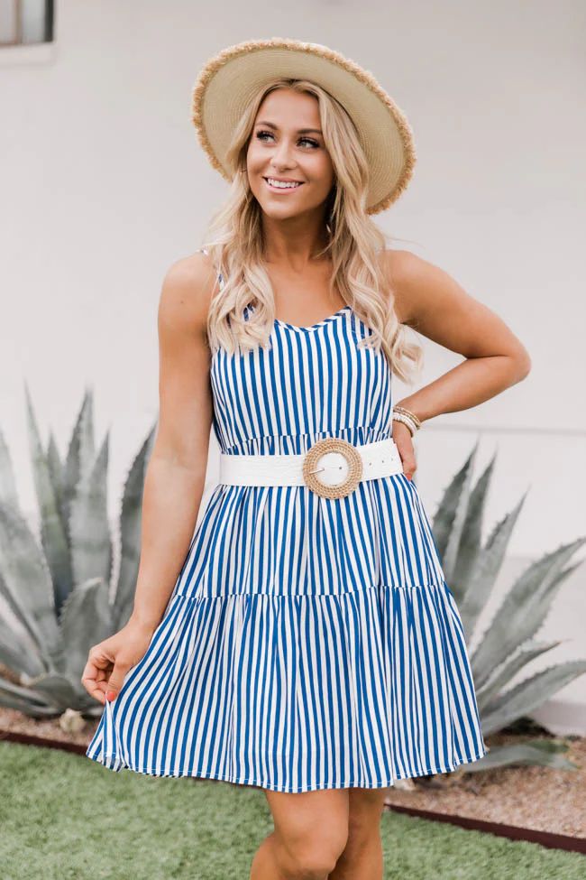 Convincing Your Heart Striped Babydoll Blue Dress FINAL SALE | The Pink Lily Boutique