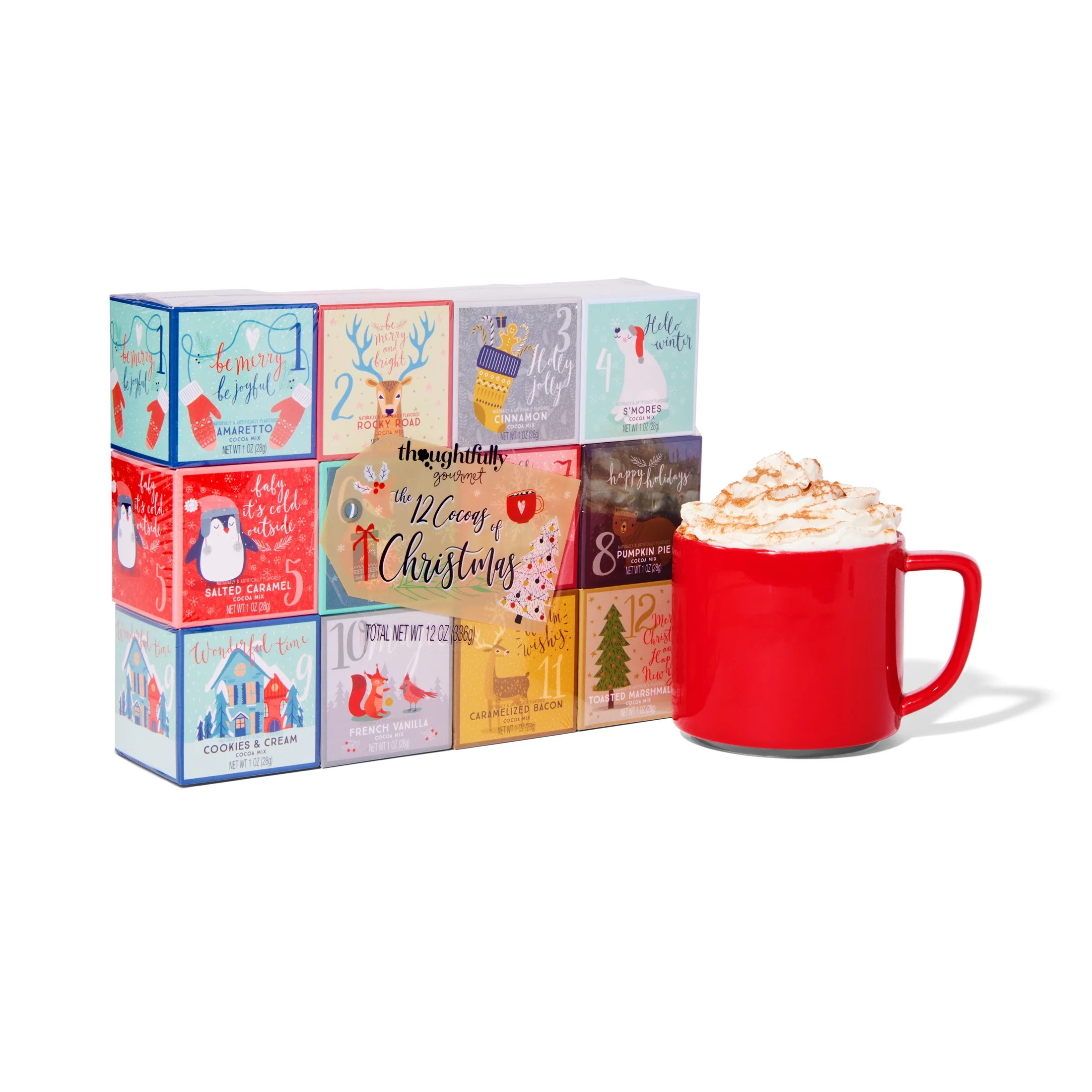 Thoughtfully Gourmet, 12 Days of Christmas Hot Chocolate Gift Set, Set of 12 - Walmart.com | Walmart (US)