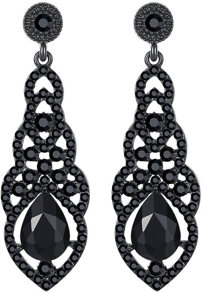 mecresh Women's Alloy Teardrop Crystal Chandelier Dangle Earrings | Amazon (US)