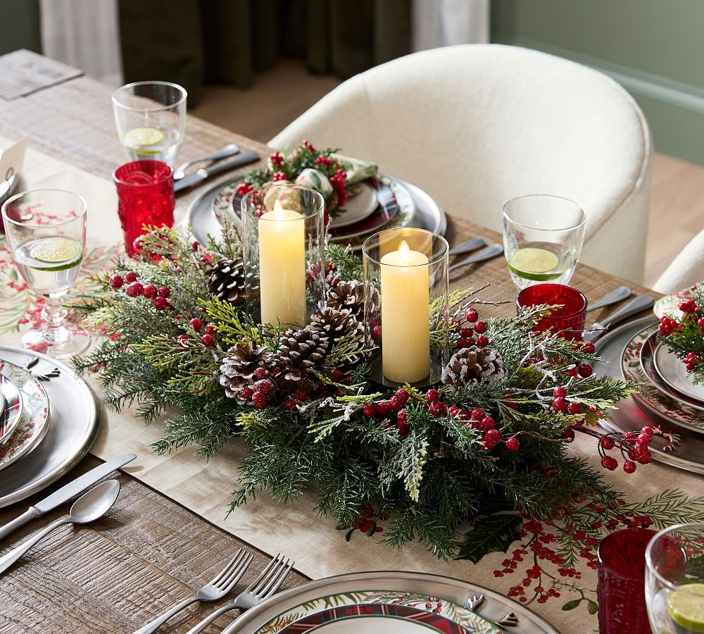 Faux Frosted Pine Centerpiece | Pottery Barn (US)