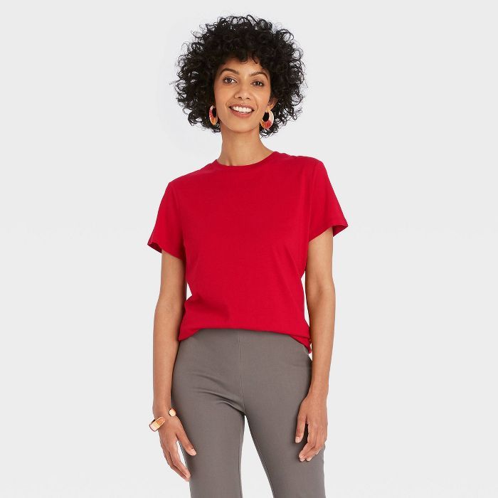 Women's Short Sleeve T-Shirt - A New Day™ Red | Target