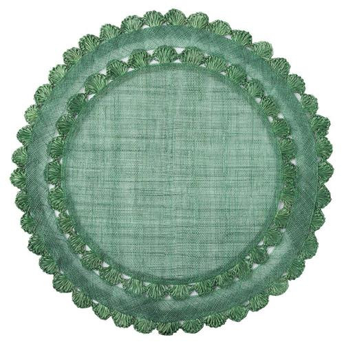 Juliska Isadora Modern Classic Evergreen Sinamay Placemat | Kathy Kuo Home