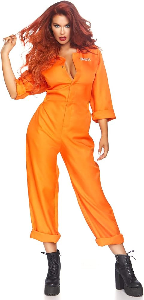 Leg Avenue Women's Prisoner Jumpsuit Jail Costume | Amazon (US)