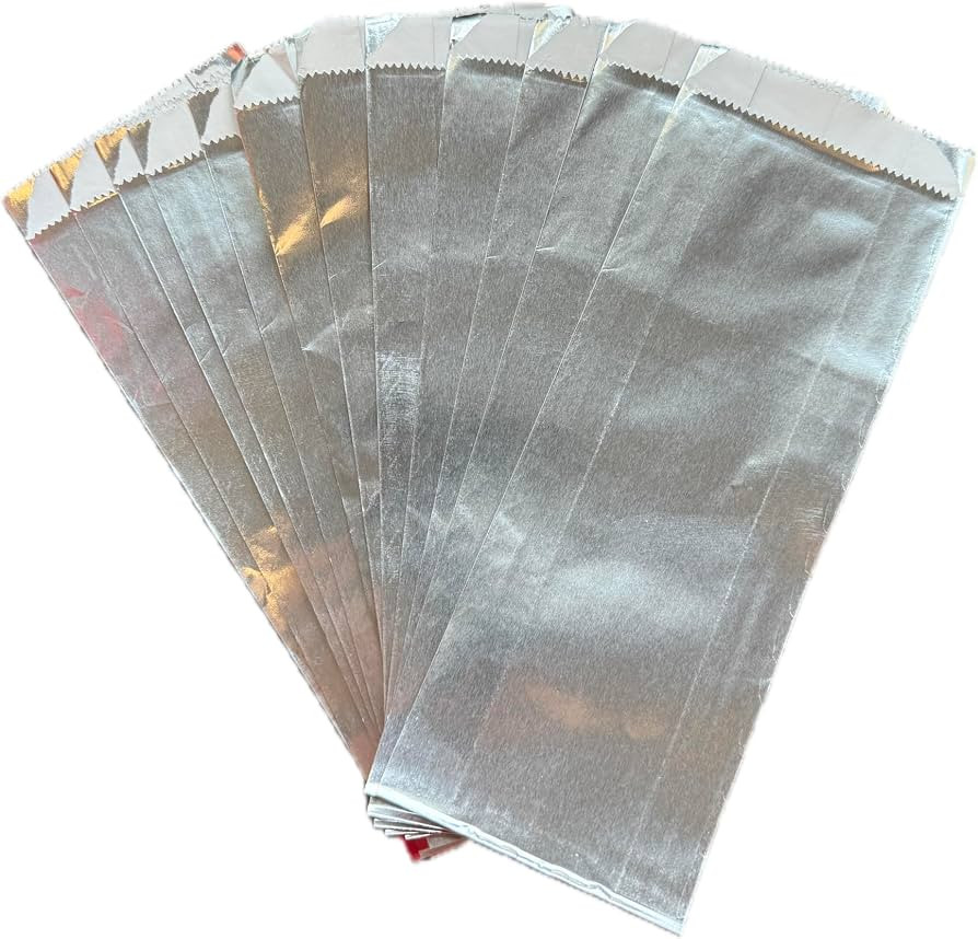Silver Foil Hot Dog Bags, 9" Unprinted Disposable Wrappers - Grease Resistant, Keeps Food Hot and... | Amazon (US)