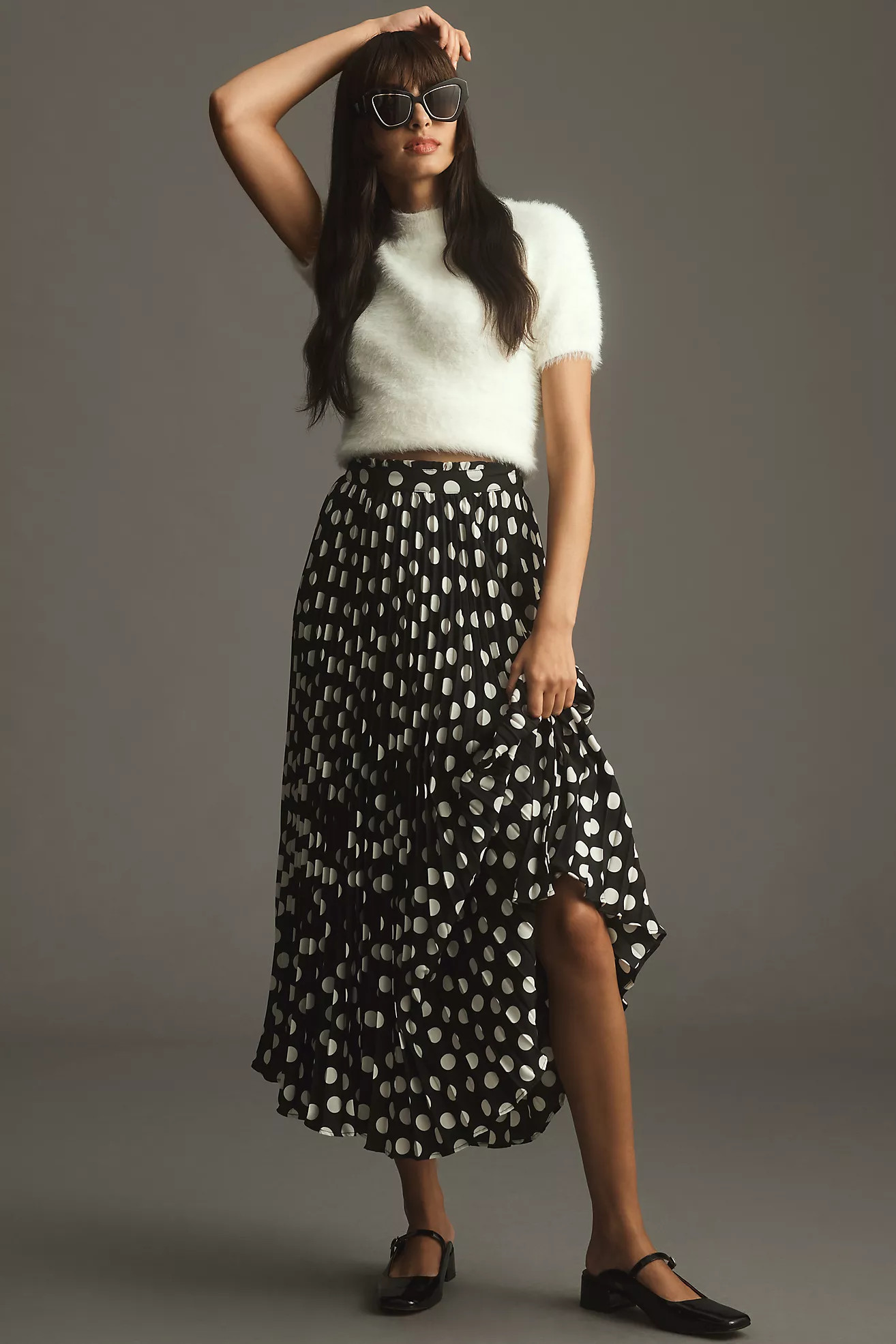 The Isobel Silky Pleated Skirt by Maeve | Anthropologie (US)