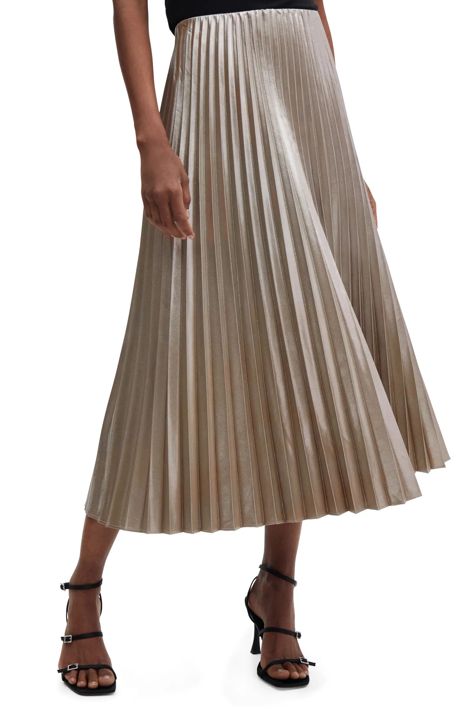 Disco Metallic Pleated Midi Skirt | Nordstrom