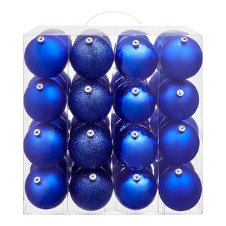 Home Accents Holiday 48-Piece Blue Shatter-Resistant Ornaments 25SU00001 - The Home Depot | The Home Depot