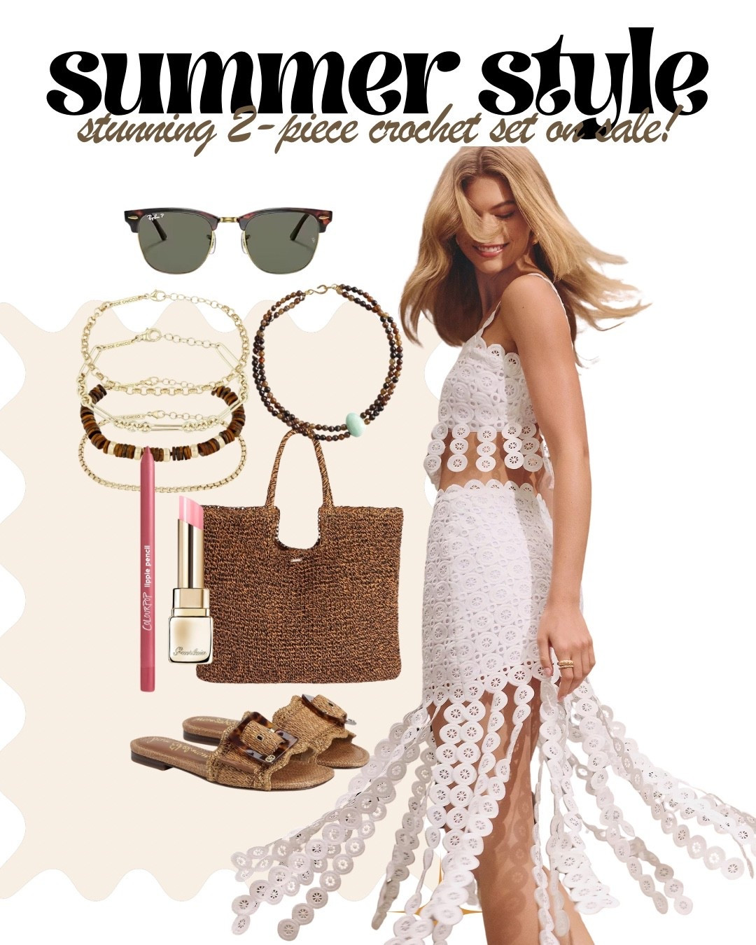 Designer look for less 🤍 This white 2-piece crochet set is giving luxury resort vibes and it’s 50% OFF right now 🙌  

It looks just like the high-end designer version but at a fraction of the price—perfect for summer vacations, beach trips, brunch dates, and resort wear looks. I styled it with a classic brown and gold accessories combo—woven tote, gold jewelry, and brown sandals—for that timeless, chic summer aesthetic.  

If you’ve been searching for a white crochet skirt set, designer-inspired summer outfit, vacation outfit, or resort wear on sale, this one is a must-see before it sells out!  

#ltkstyle #ltkfashion #ltkunder100 #summeroutfit #whitecrochetset #designerinspired #resortwear #vacationoutfit #beachstyle #summerstyle #neutraloutfit #lookforless #summerfashionfinds

#LTKOver40 #LTKSeasonal #LTKTravel