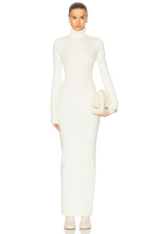 Eterne Long Sleeve Turtleneck Maxi Dress in Cream | FWRD 