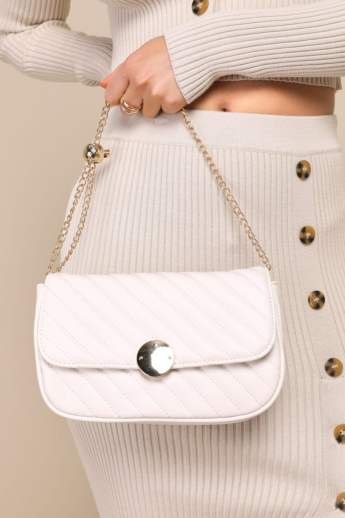 Luxe Inspiration Ivory Quilted Crossbody Bag | Lulus (US)