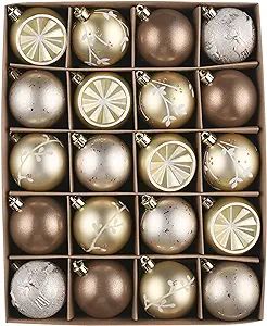 DecorbyHannah 20ct 60mm Christmas Ornaments, Gold and Copper Christmas Ball Ornaments, Shatterpro... | Amazon (US)