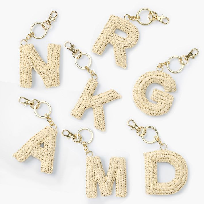 Initial Raffia Keychain | Mark and Graham