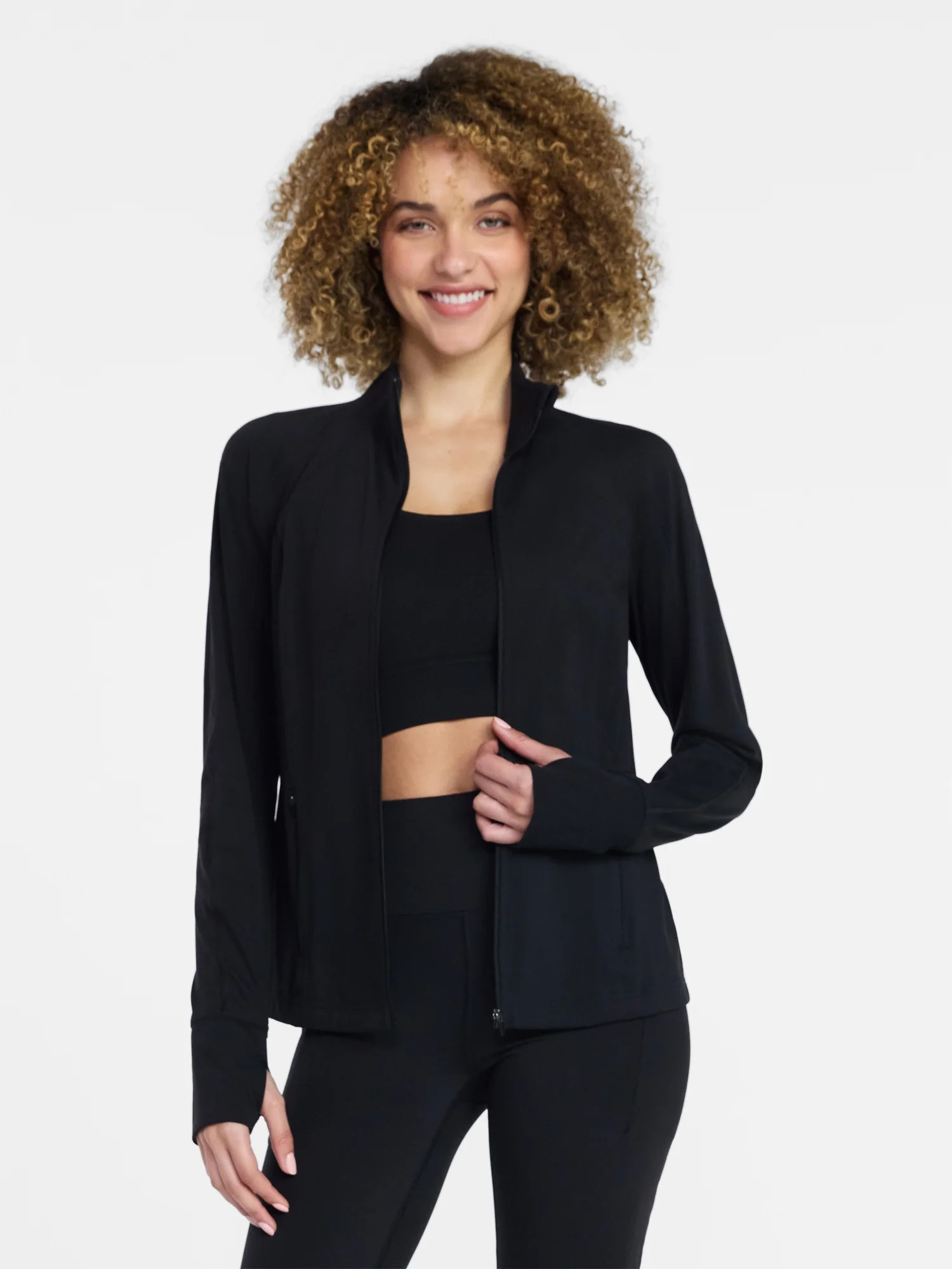 Avia Women's and Women's Plus SoftSculpt Zip Up Active Jacket, Sizes XS-4X | Walmart (US)