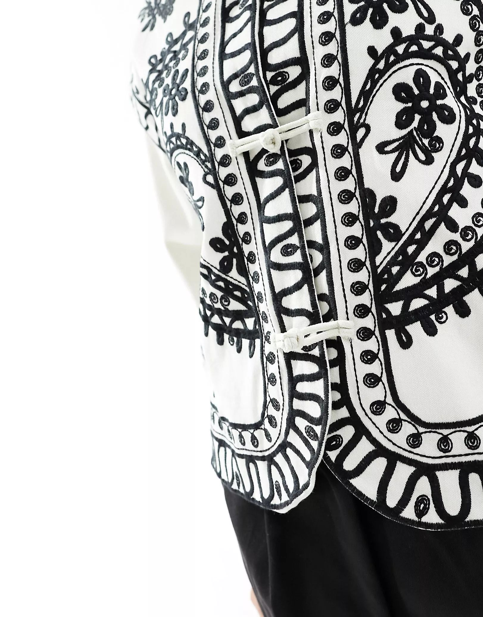 ASOS DESIGN embroidered twill jacket in white  | ASOS | ASOS (Global)