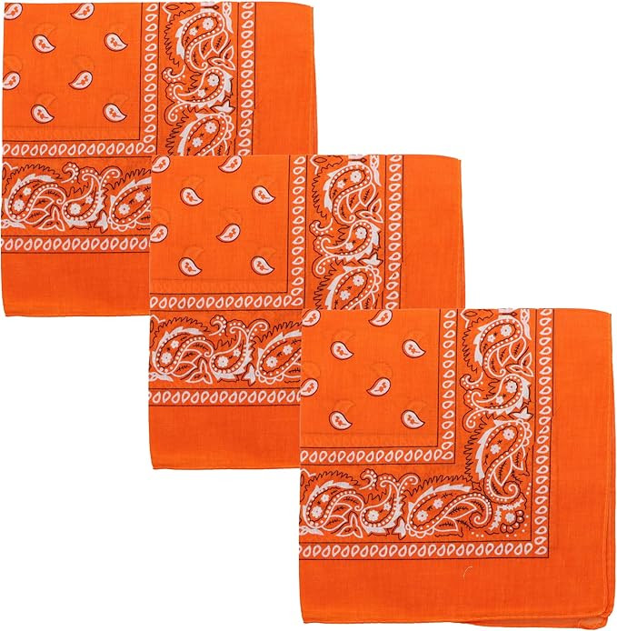 Motique Accessories Set of 3 Paisley Bandanas – 100% Cotton 22 Inch Head Scarf Neck Bandana Fac... | Amazon (US)
