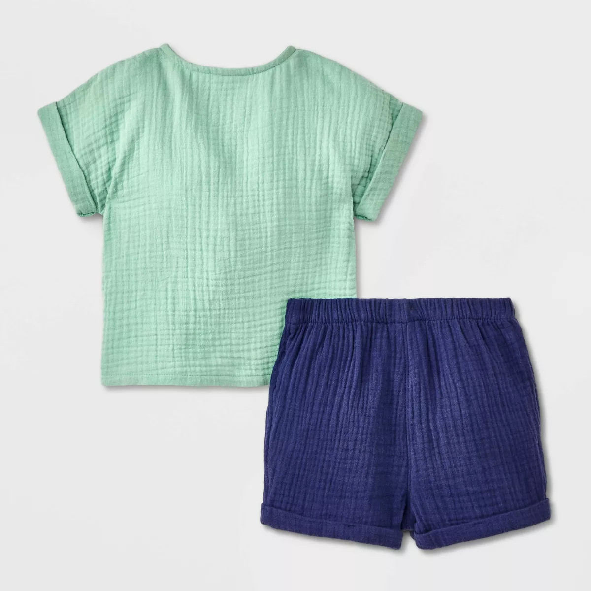 Baby Boys' 2pc Pocket Gauze Shorts Set - Cat & Jack™ Blue 0-3M | Target