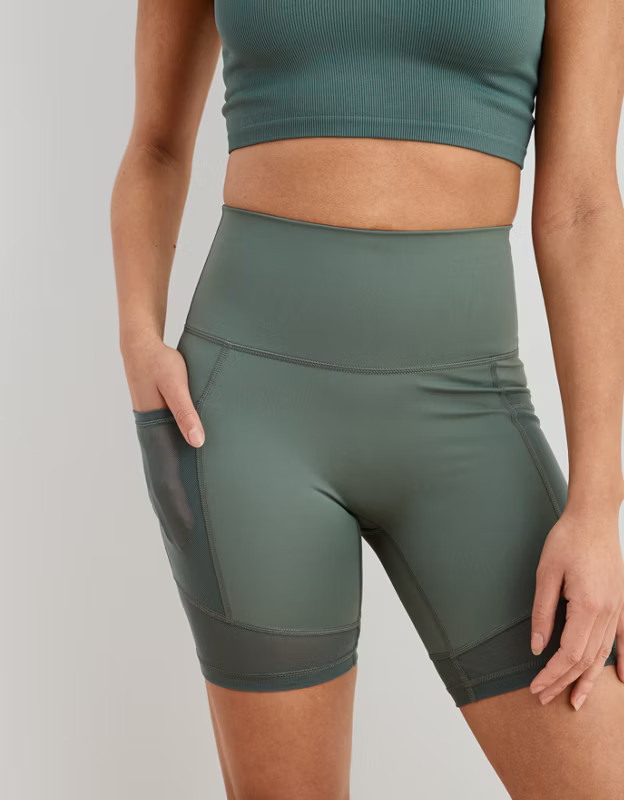 Aerie Move Mesh High Waisted Bike Short | American Eagle Outfitters (US & CA)