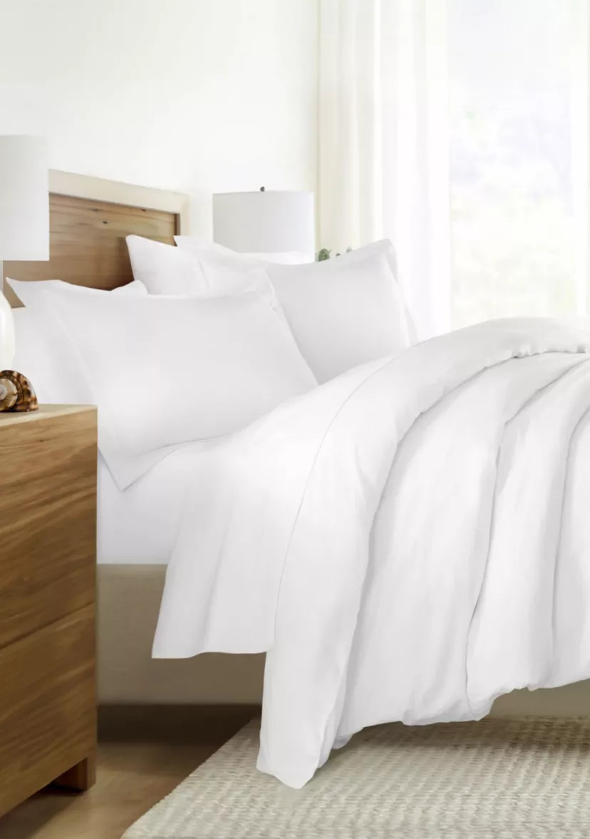 Luxury Inn3 Piece Brushed Cotton Duvet Cover Set  - Vintage Washed for Extra Softness - 100% Long... | Belk