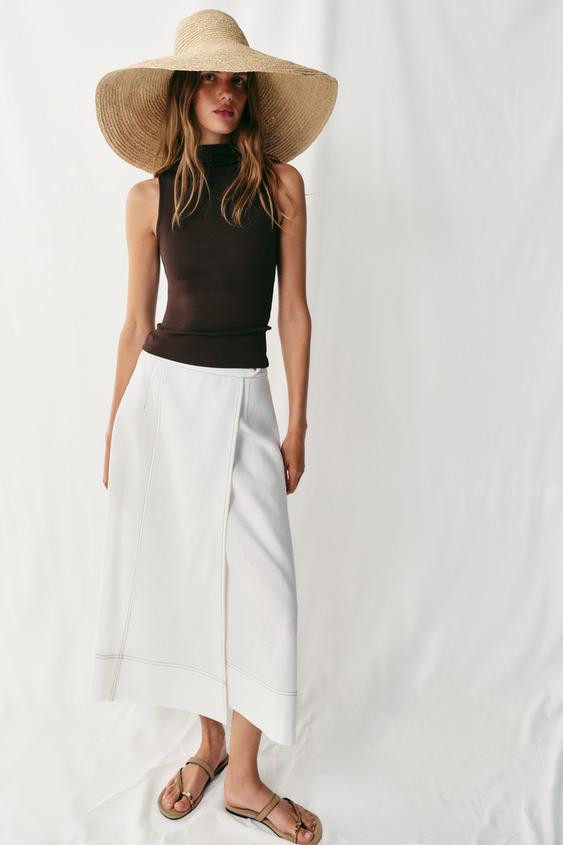 Zara - 100% Raffia Hat - Light Beige - M - Woman | Zara US