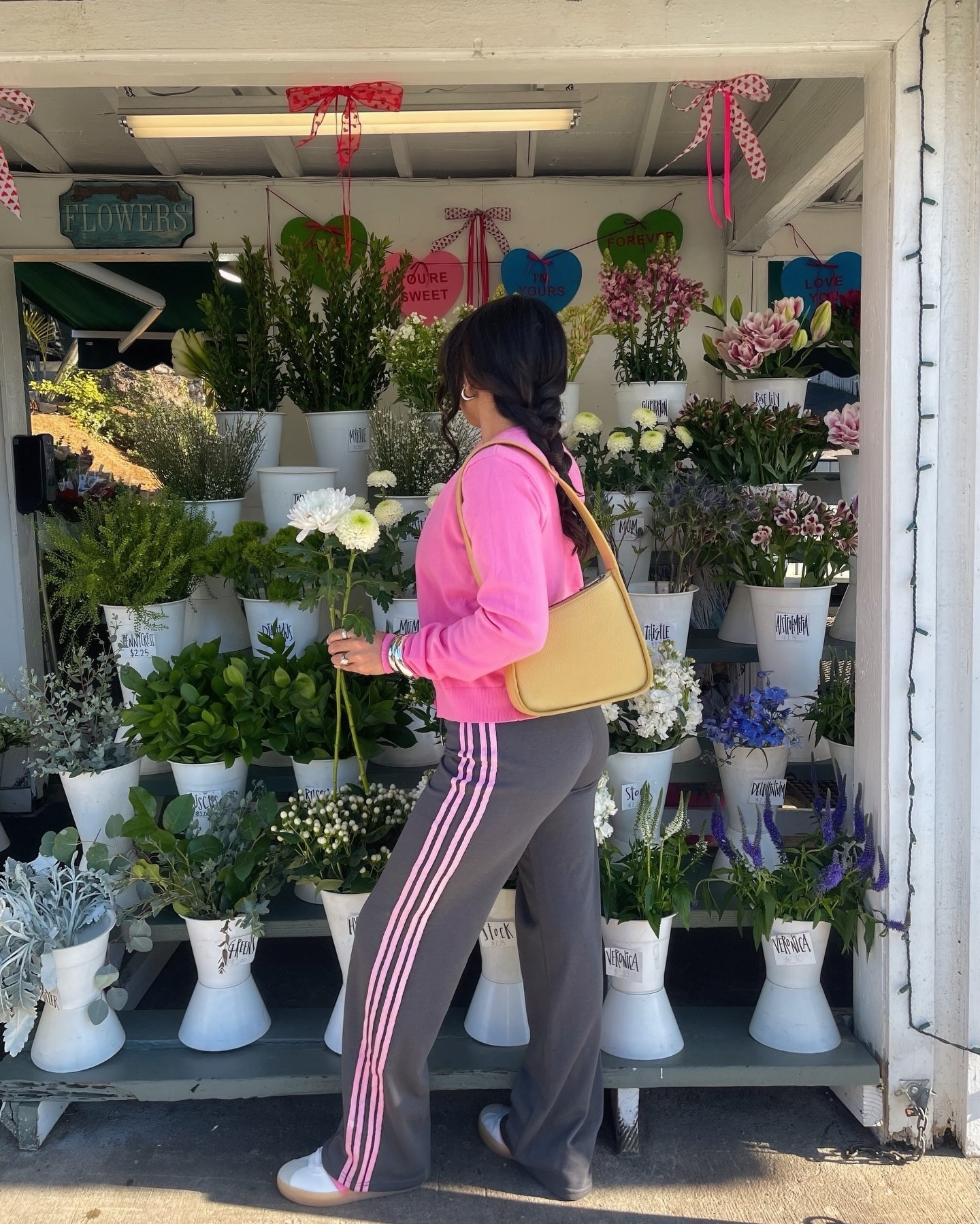 visiting the flower shop all year round 💐💕
—
pink cardigan (small)
striped track pants (medium) 
baby tee (small) 


#LTKStyleTip #LTKShoeCrush #LTKSeasonal