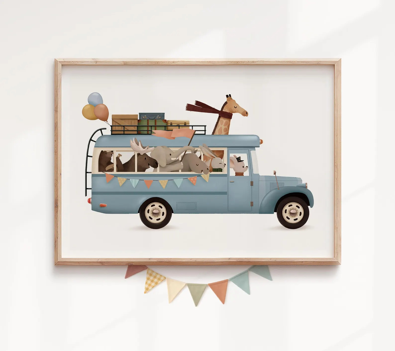 Woodland Animals Print: Whimsical Adventure Bus Nursery Art | Etsy (US)