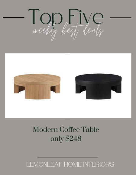 Weekly Top Five  Modern coffee table. Great shape and price point. Walmart 

#LTKSaleAlert #LTKStyleTip #LTKHome
