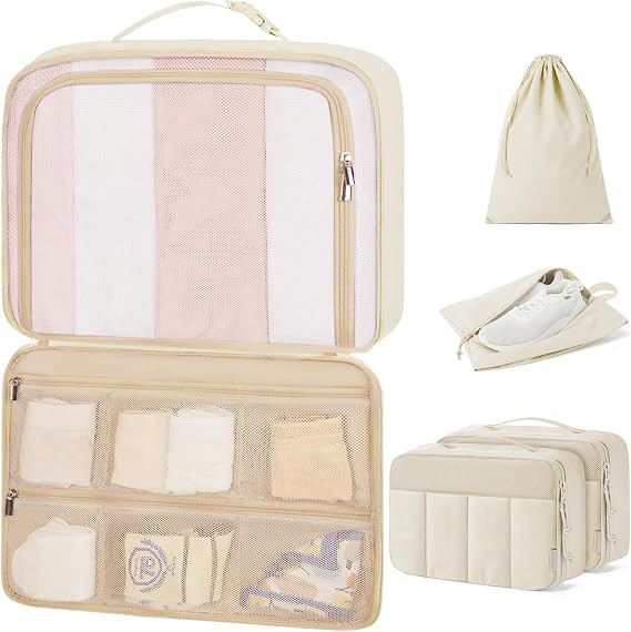 BAGSMART Compression Packing Cubes for Travel, 6/5/4set Lightweight Packing Organizers, Summer Tr... | Amazon (US)
