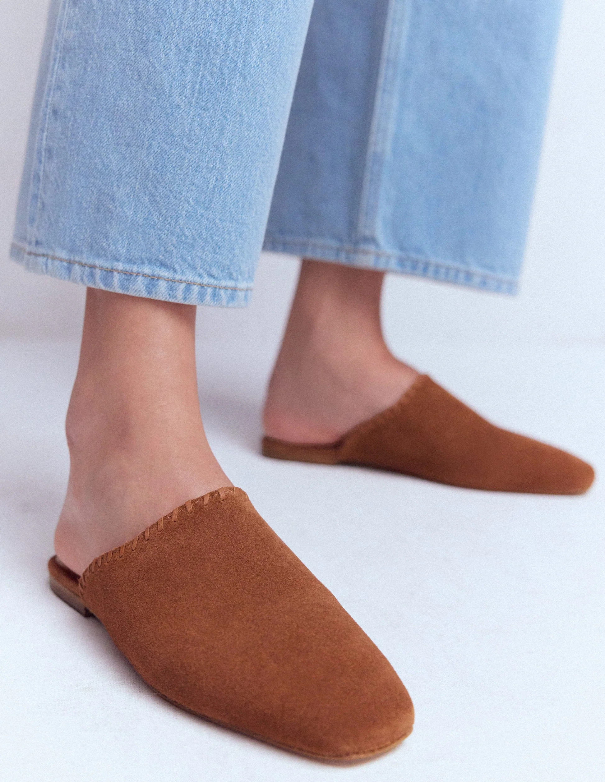 Mule Slipper Loafer-Tan Suede | Boden UK