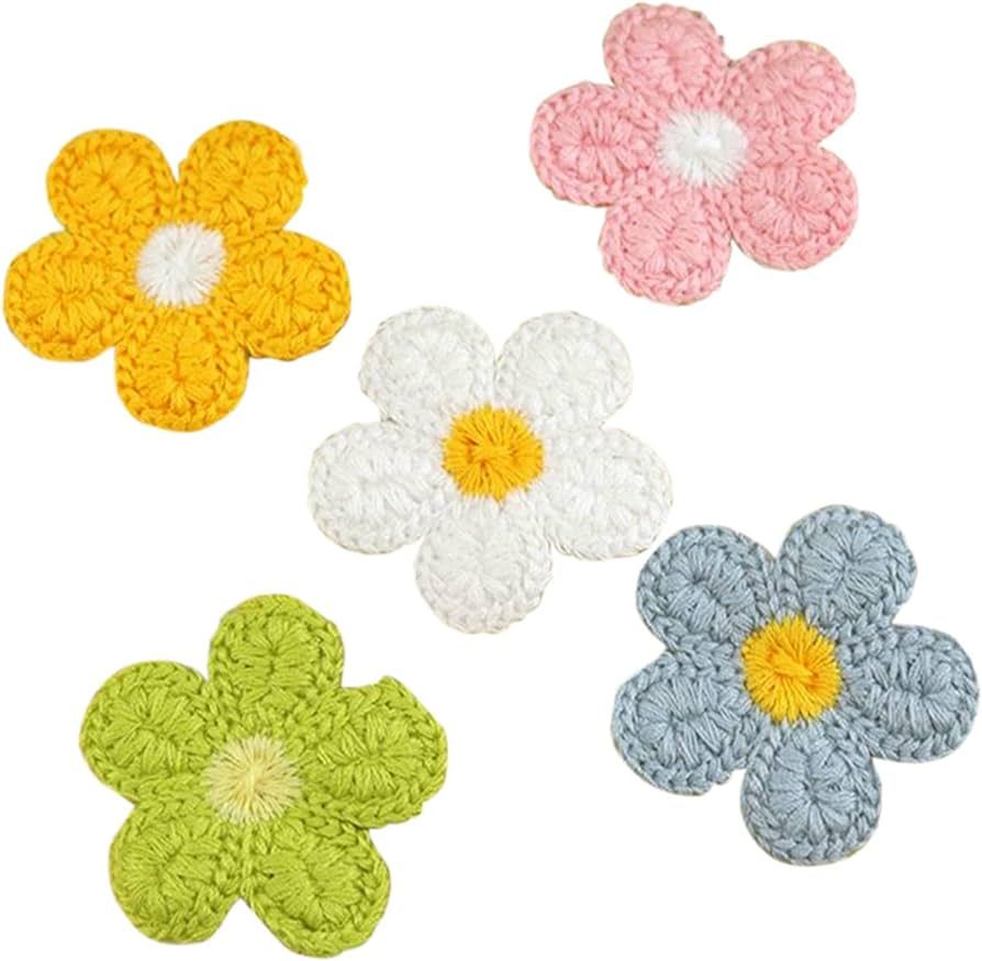 HIPIHOM 20Pcs Embroidery Appliques Patches Hand Crochet Doilie Flowers for Crafts Clothes Sewing ... | Amazon (US)