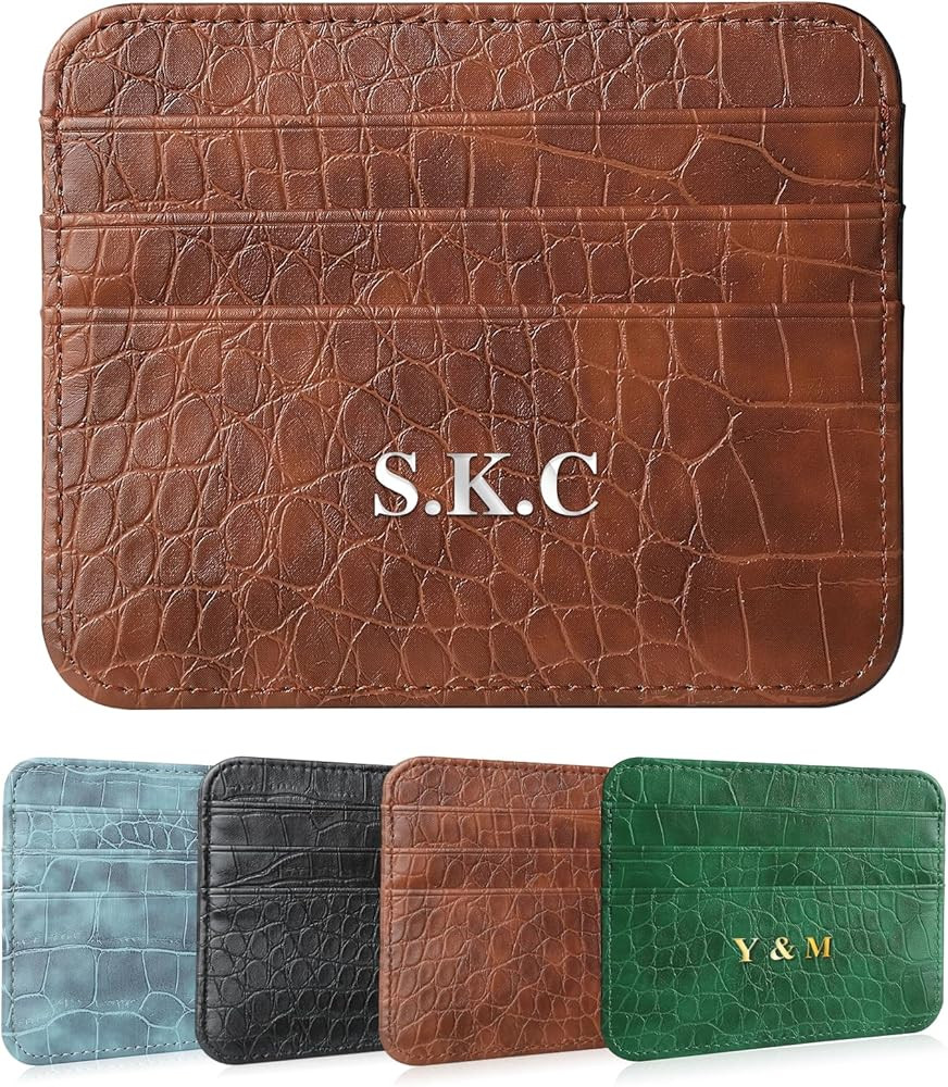 Personalized card holder wallet - Custom Wallets for Women, Crocodile-Embossed Personalized Card ... | Amazon (US)