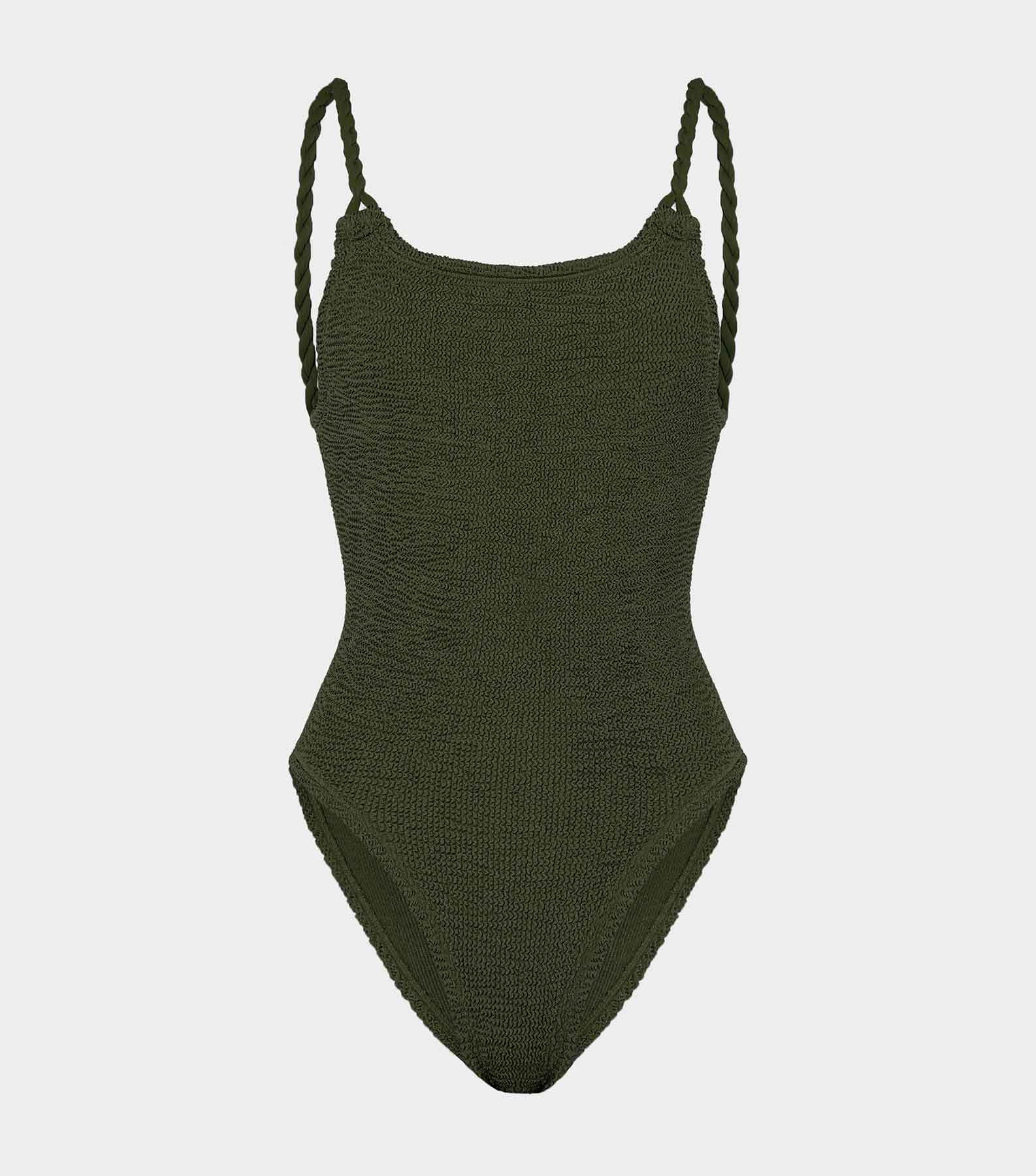 Camille Swim - Metallic Khaki | One Size Swimwear | Hunza G - Metallic Khaki / One size | HUNZA G