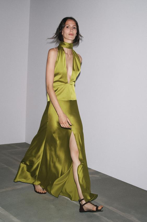 SATIN MIDI SKIRT | Zara US