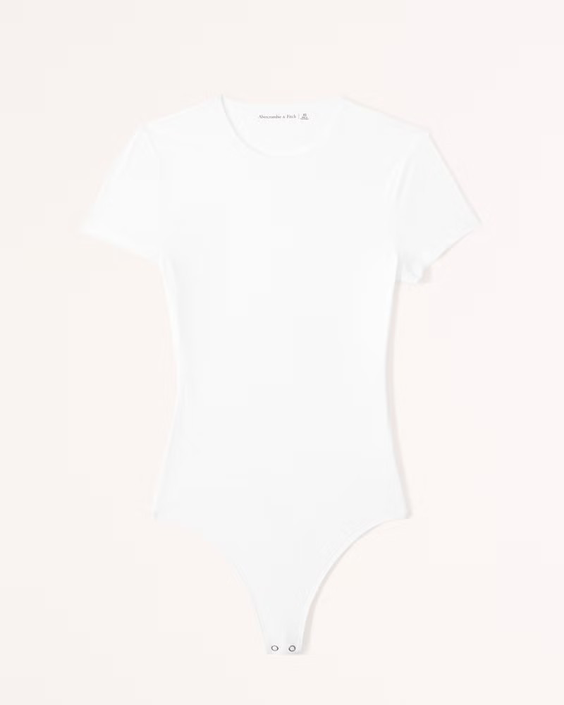 Abercrombie & Fitch Women's Soft Matte Seamless Tee Bodysuit in White - Size XXS | Abercrombie & Fitch (US)