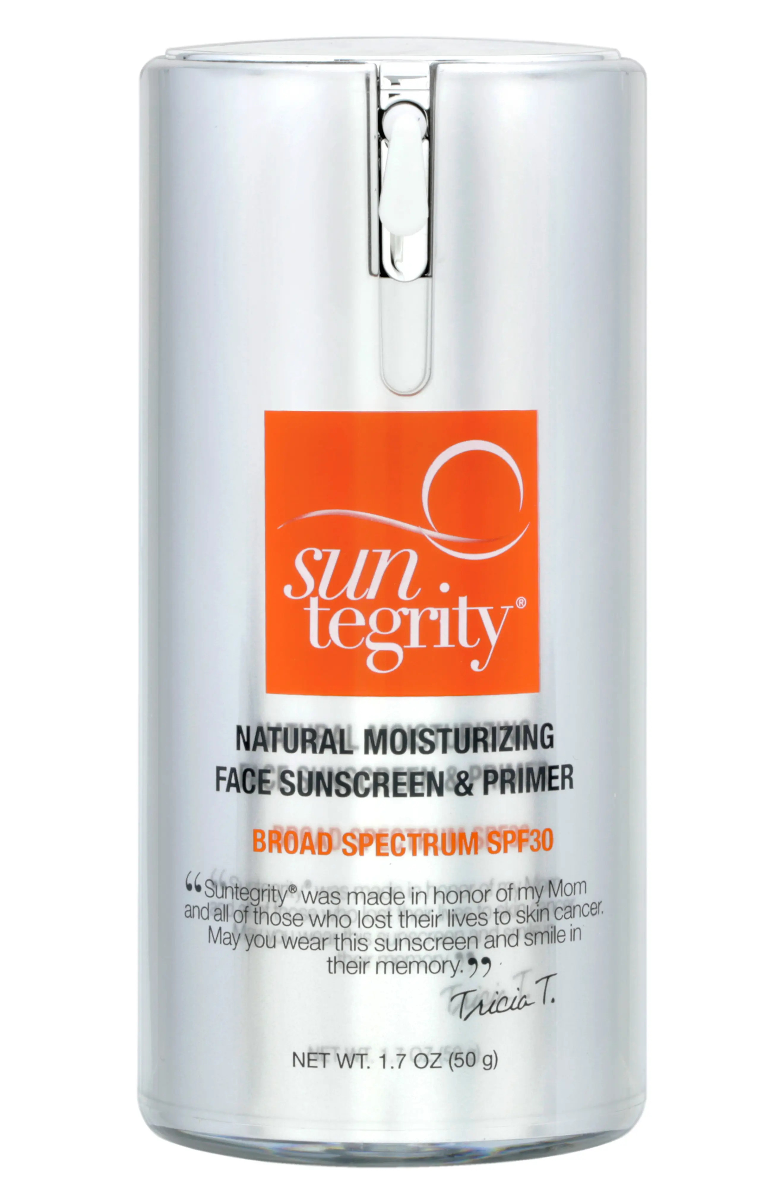 SUNTEGRITY Natural Moisturizing Face Sunscreen & Primer Broad Spectrum SPF 30 at Nordstrom | Nordstrom
