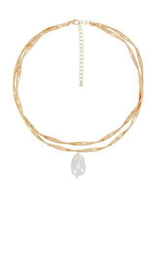 8 Other Reasons Elli Pearl Necklace in Metallic Gold. | Revolve Clothing (Global)