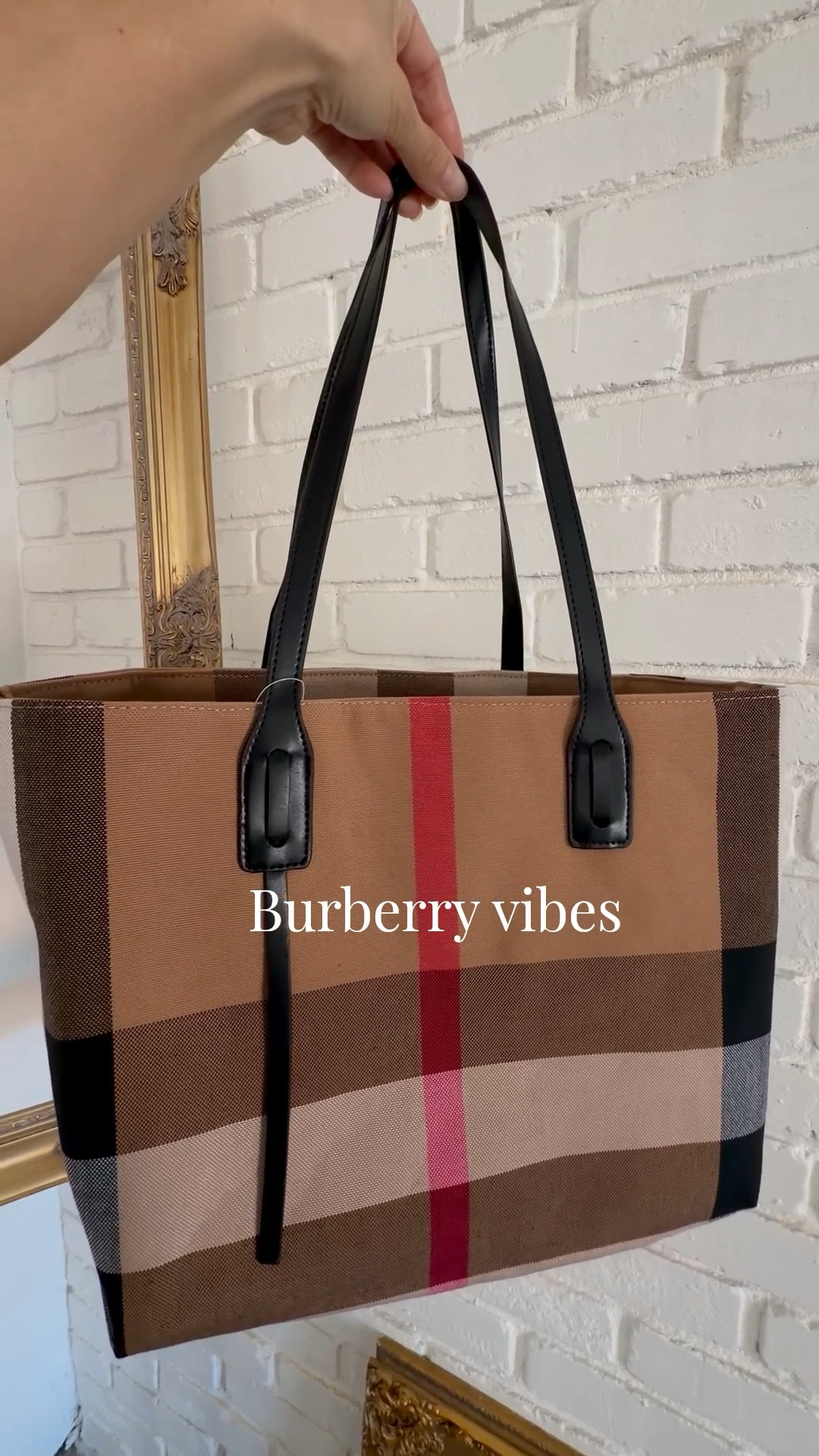Burberry vibes! Would make a cute work bag. The photo on Amazon of this bag is deceiving, it looks like my video, a square tote. 

#LTKootd #LTKWorkwear #LTKPetite