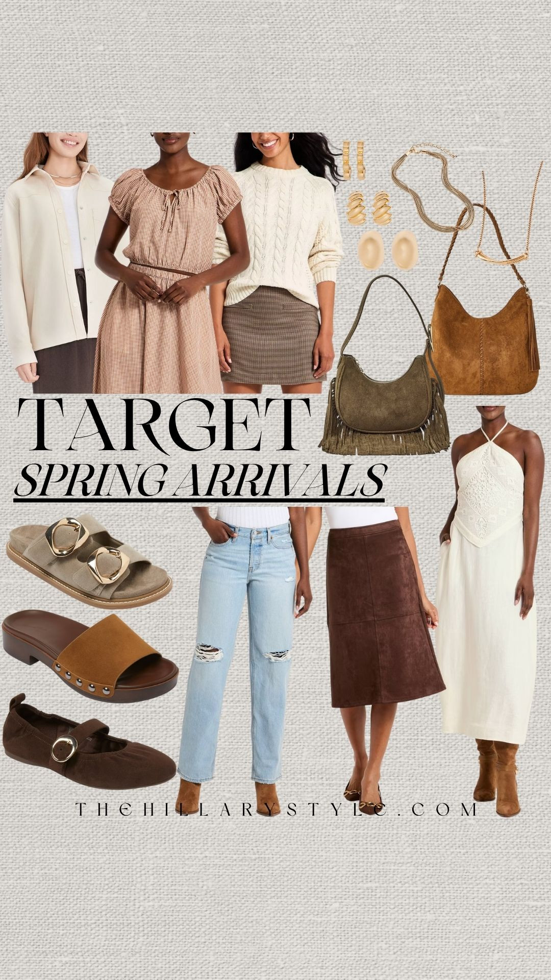 Target Spring Arrivals: The Modern Western Edit 🌵✨

Target just dropped their spring new arrivals, and the Western-chic vibes are everything! 🤠 I’m officially obsessed with this mix of suede textures, fringe details, and earthy chocolate tones. From the crochet halter midi to the distressed straight-leg denim, these pieces are the perfect way to nail the Coastal Cowboy aesthetic without breaking the bank.

Whether you're reaching for the fringed hobo bag to add some movement to your look or stepping out in those studded slides and buckle Mary Janes, these Target fashion finds look so high-end for 2026. These wardrobe staples are designed to be mixed and matched all season long. Grab your favorites from Universal Thread and Wild Fable now—these trending styles are already moving fast! 🤎✨

#TheHillaryStyle #TargetStyle #TargetFinds #TargetFashion #WesternVibes #CoastalCowboy #SpringFashion2026 #BohoStyle #TargetHaul #SuedeTrend #SpringOutfits #ModernWestern #LTKStyle #PinterestInspo #AffordableFashion 

 

#LTKootd #LTKmomlife #LTKSeasonal