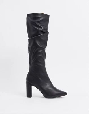 Public Desire Mine black slouch knee boots | ASOS (Global)