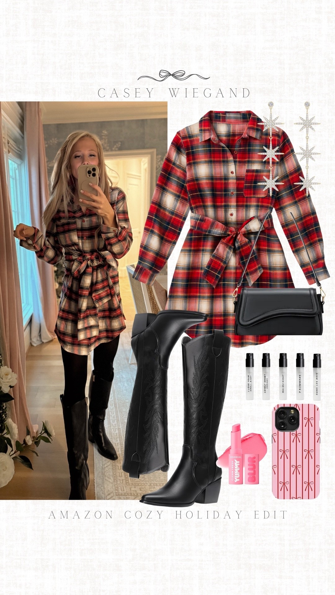 Think pink, add red… and suddenly everything feels festive and feminine. #CozyHoliday

#LTKHoliday #LTKgrwm #LTKootd