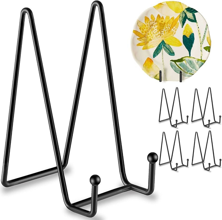 Plate Stands for Display, 5 Pack 6 Inch Plate Holder Display Stands, Metal Frame holder stand for... | Amazon (US)