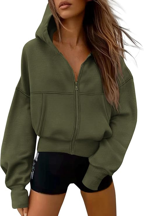 PRETTYGARDEN Women's Zip Up Y2K Hoodies 2026 Fall Fashion Long Sleeve Hooded Fleece Sweatshirts C... | Amazon (US)