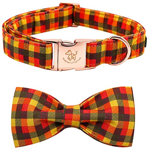 Elegant Little Tail Bow Dog Collar - Yellow Plaid, Soft, X-Large | Amazon (US)
