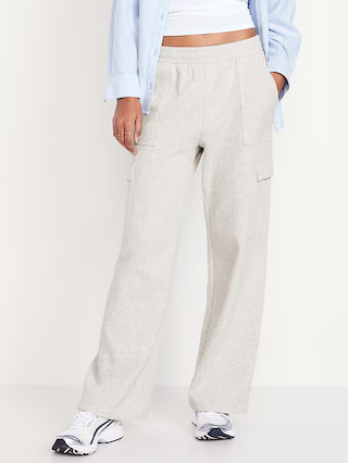 High-Waisted SoComfy Cargo Wide-Leg Sweatpants | Old Navy (US)