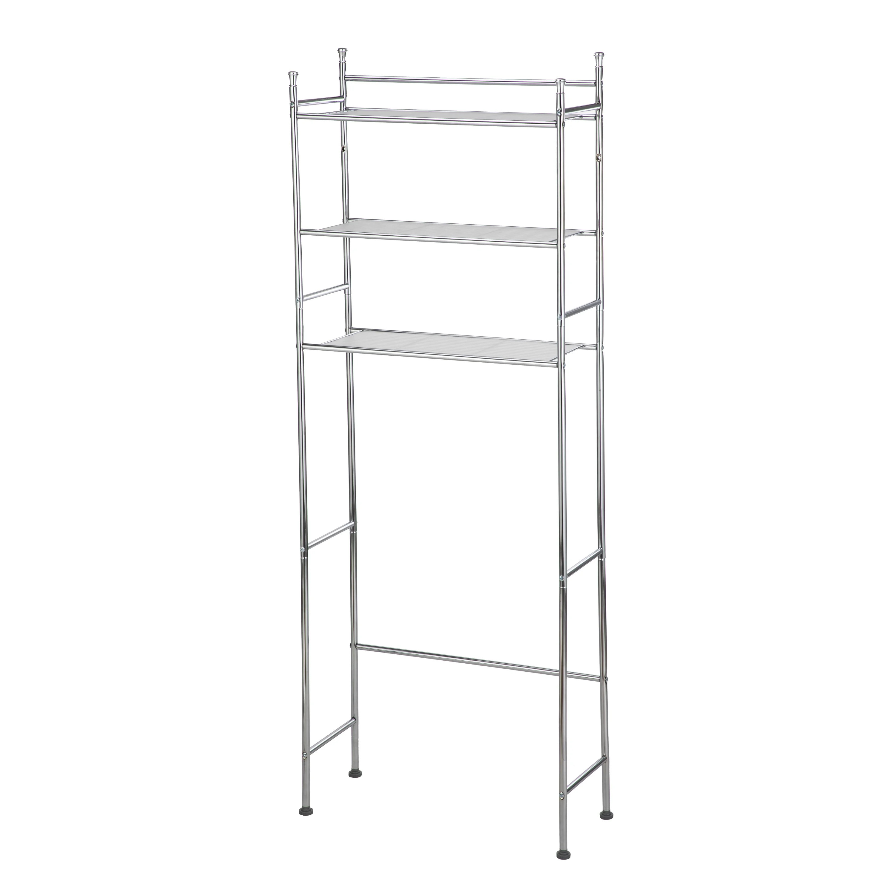 Mainstays over the Toilet Steel 3 Shelf Bathroom Space Saver, Chrome Finish | Walmart (US)