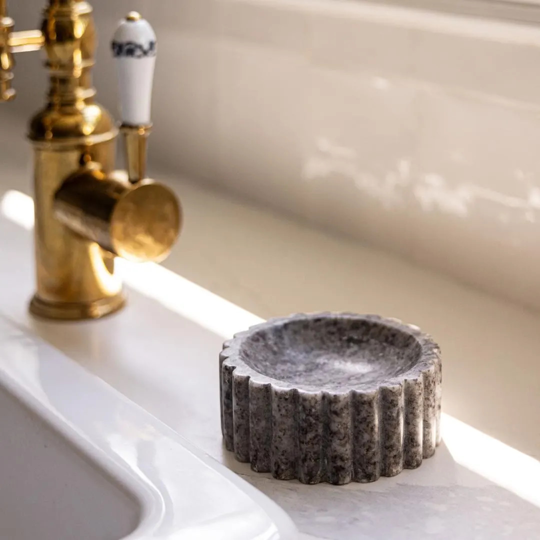 Beige Marble Fluted Soap Dish - Etsy | Etsy (US)