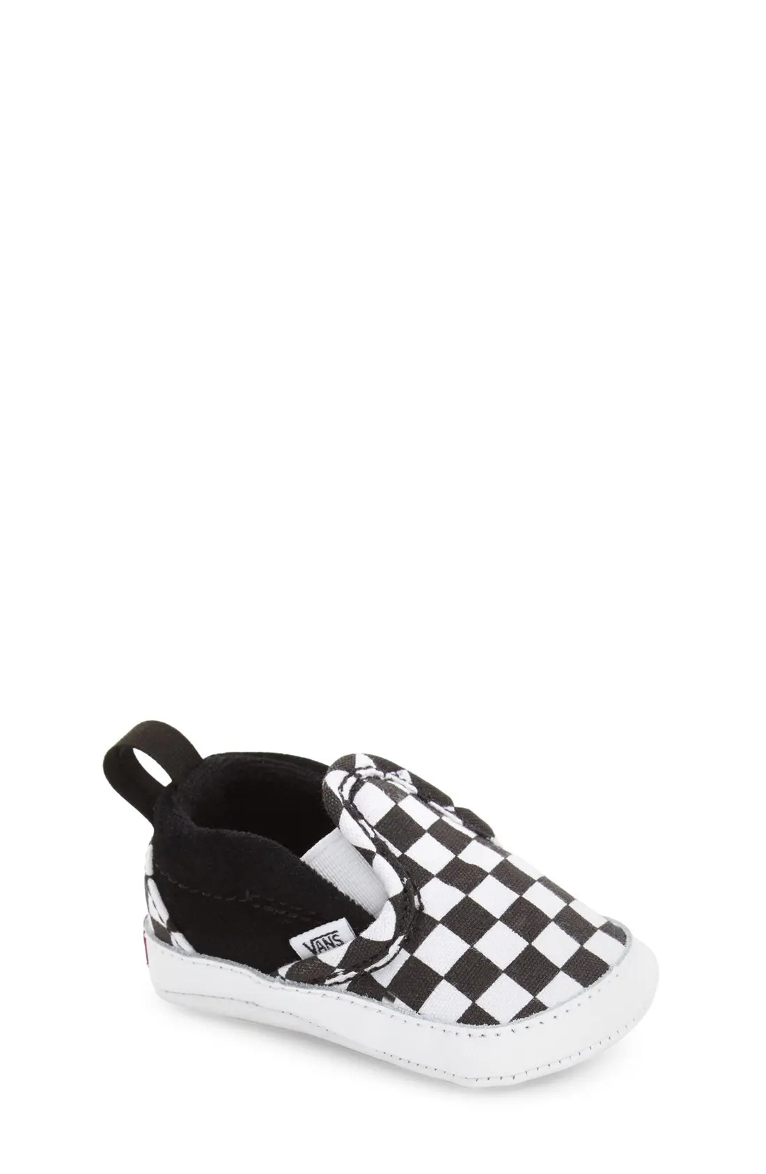 Vans Slip-On Crib Shoe in Checker Black True White at Nordstrom, Size 3 M | Nordstrom