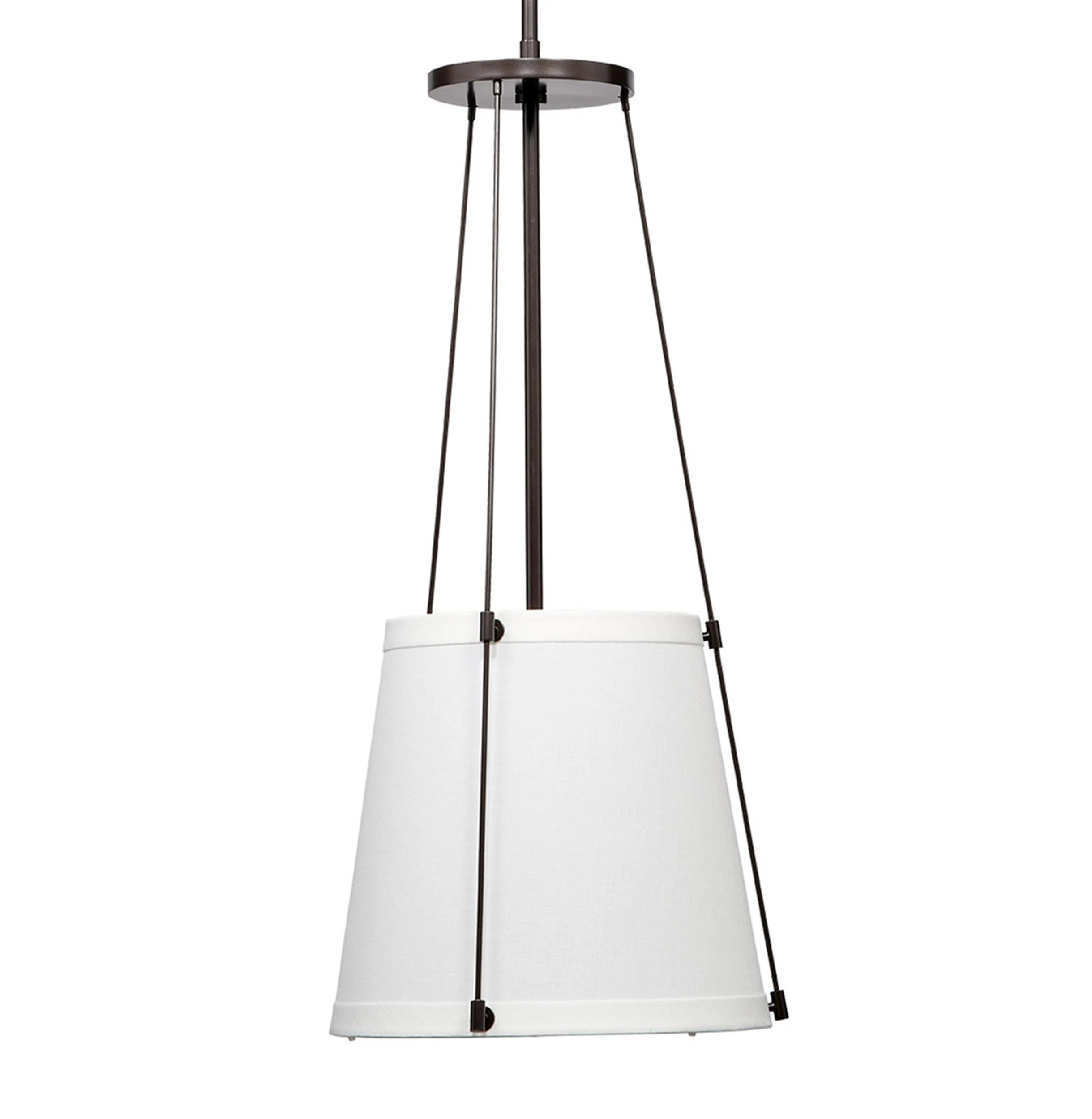 Jamie Young Co California 1-Light Metal & Linen Pendant in Bronze/Off White - Walmart.com | Walmart (US)