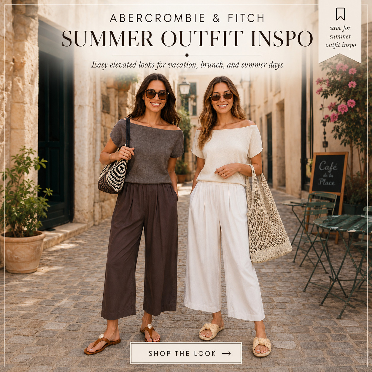 @abercrombie & Fitch Summer Chic | Vacation Outfit Inspo ☀️ 

Abercrombie Summer Outfits That Make Packing Easy !!

This is the kind of summer outfit formula I’d pack first for a European summer vacation — easy, elevated, comfortable, and actually rewearable. 

Abercrombie does these effortless warm-weather pieces so well: breezy wide-leg pants, soft off-shoulder tops, neutral sandals, woven totes, and simple summer accessories that make the whole look feel polished without trying too hard.

These outfits are perfect for the days when you want to look chic but still feel comfortable walking around, grabbing coffee, exploring cobblestone streets, going to brunch, heading to dinner, or packing light for a beachy summer trip. 

The best part is that everything mixes and matches, so you can get multiple vacation outfits out of a few really good pieces.

I love this kind of look because it gives that expensive, relaxed, European summer outfit vibe — but it’s still easy to wear in real life. 

If you’re building a summer capsule wardrobe, planning vacation outfits, or just want elevated Abercrombie pieces you’ll actually reach for, these are worth saving.

I did the digging for you and linked the pieces to recreate the look.

↓ Everything is linked!

#LTKActive #LTKSaleAlert #LTKTravel