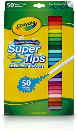 Crayola Super Tips Markers, Washable Markers, Gift, 50 Count | Amazon (US)