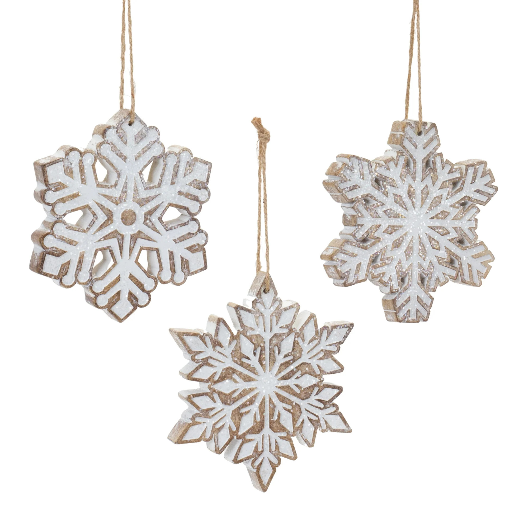 Snowflake Ornament (Set of 3) 4.75"H Resin | Shop Simon